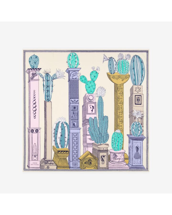 Carre 100 Tequila 55% Coton 45% Tencel Blanc Taille 100X100 Cm