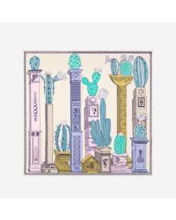 Carre 100 Tequila 55% Coton 45% Tencel Blanc Taille 100X100 Cm