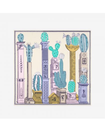 Carre 100 Tequila 55% Coton 45% Tencel Blanc Taille 100X100 Cm