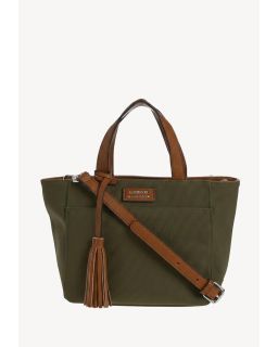 Baby Cabas Nylon Kaki Cuir Vachette