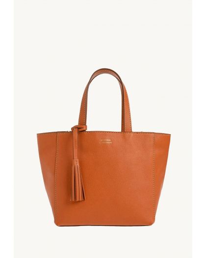Cabas Parisien Pm Orange Cuir Vachette