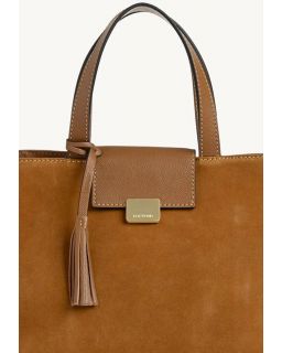 Cabas Parisien Medium Daim Cognac Cuir Vachette