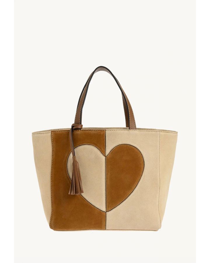Cabas Parisien Medium Daim Multi Cognac Cuir Vachette