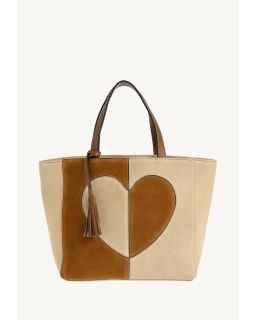 Cabas Parisien Medium Daim Multi Cognac Cuir Vachette