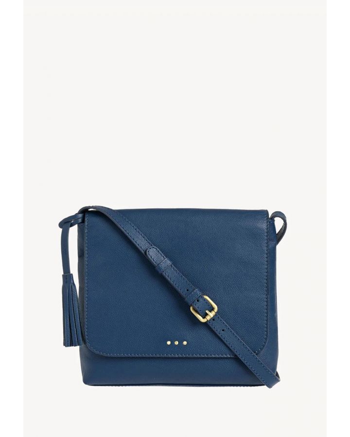 Sac Anouk 3 Clous Blue Jean Cuir Vachette
