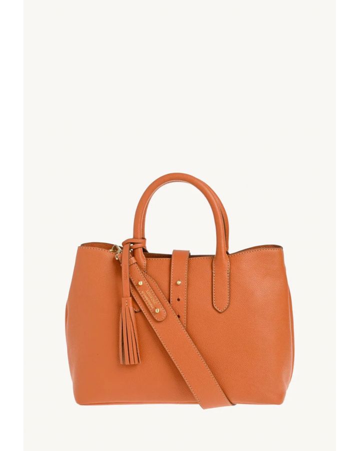 Sac Mia Orange Cuir Vachette
