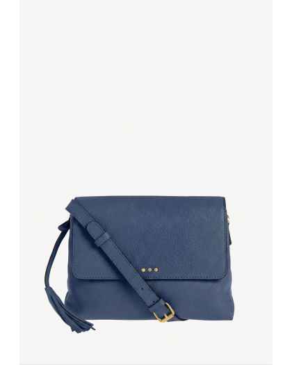 Sac Rabat Nicole Small Blue Jean Cuir Vachette