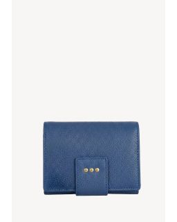 Portefeuille Dos à Dos Blue Jean Cuir Vachette