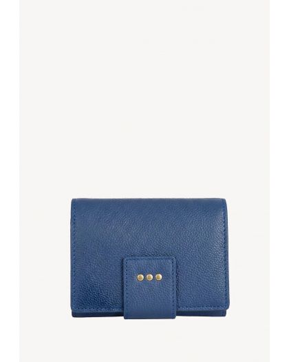 Portefeuille Dos à Dos Blue Jean Cuir Vachette