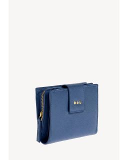 Portefeuille Dos à Dos Blue Jean Cuir Vachette