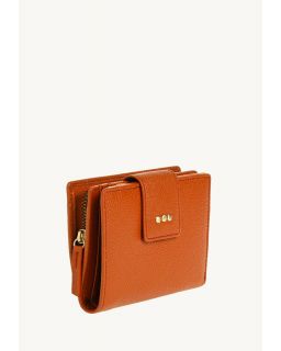 Portefeuille Dos à Dos Orange Cuir Vachette