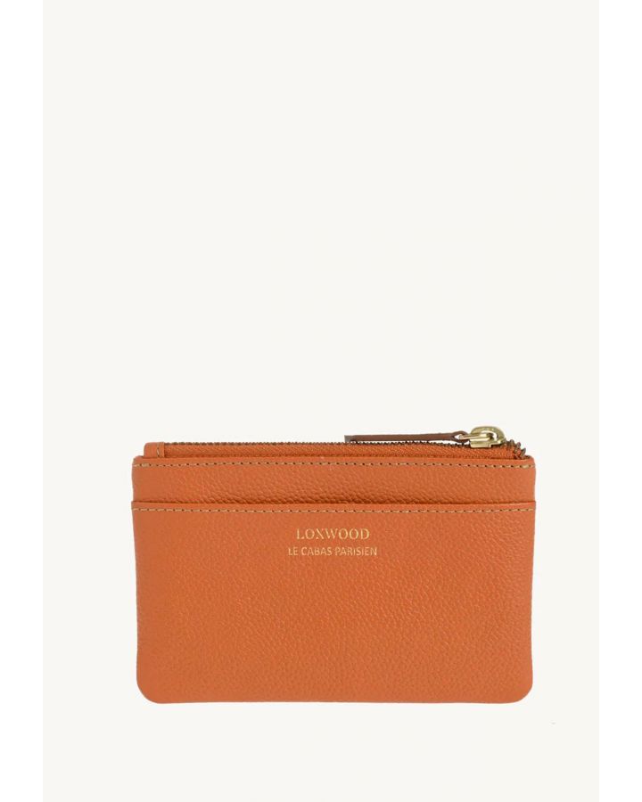 Porte Monnaie Zoé Orange Cuir Vachette