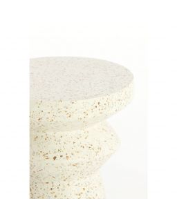 Table d'Appoint Ø32x47 cm Sella Terrazzo Creme