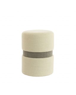 Pouf Ø35x46 cm Novira Gris et Creme
