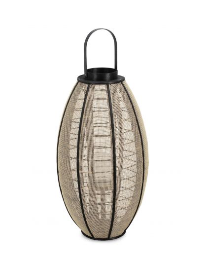 Lanterne Hamir Ov Noir, Taille Ø37X69Hcm