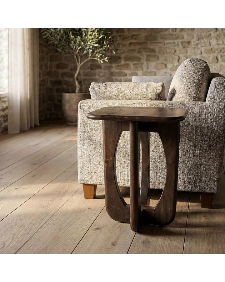 Petit Table Marron Bois De Manguier 45 X 45 X 55 Cm