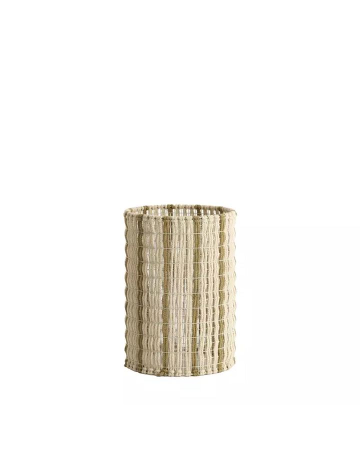 Abat-Jour Cylindre Ø26x36,5 cm Simbelin Creme+Vert Olive