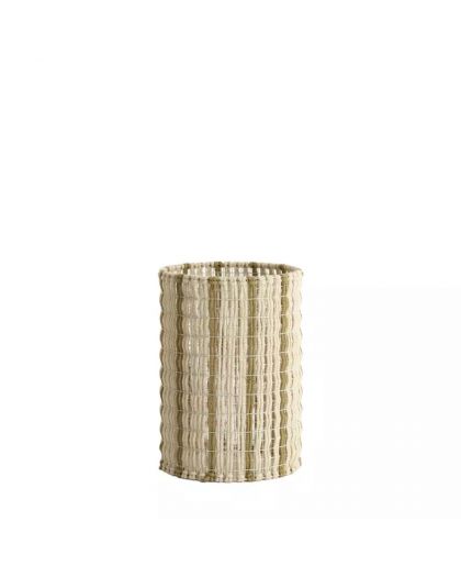 Abat-Jour Cylindre Ø26x36,5 cm Simbelin Creme+Vert Olive