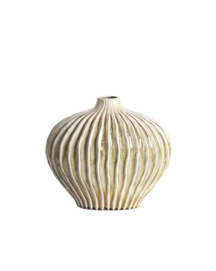 Vase Deco 35x21x30 cm Lorito Ceramique Vert Olive