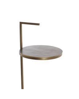Table d'Appoint Ø26x76 cm Leda Marbre Sable/Gris + Brun/Bronze