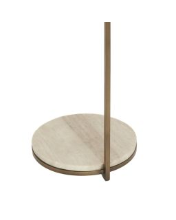 Table d'Appoint Ø26x76 cm Leda Marbre Sable/Gris + Brun/Bronze