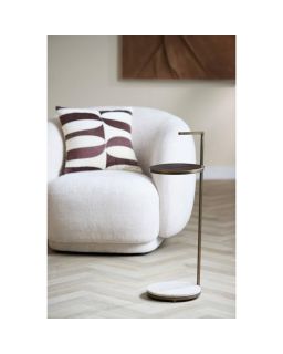 Table d'Appoint Ø26x76 cm Leda Marbre Sable/Gris + Brun/Bronze