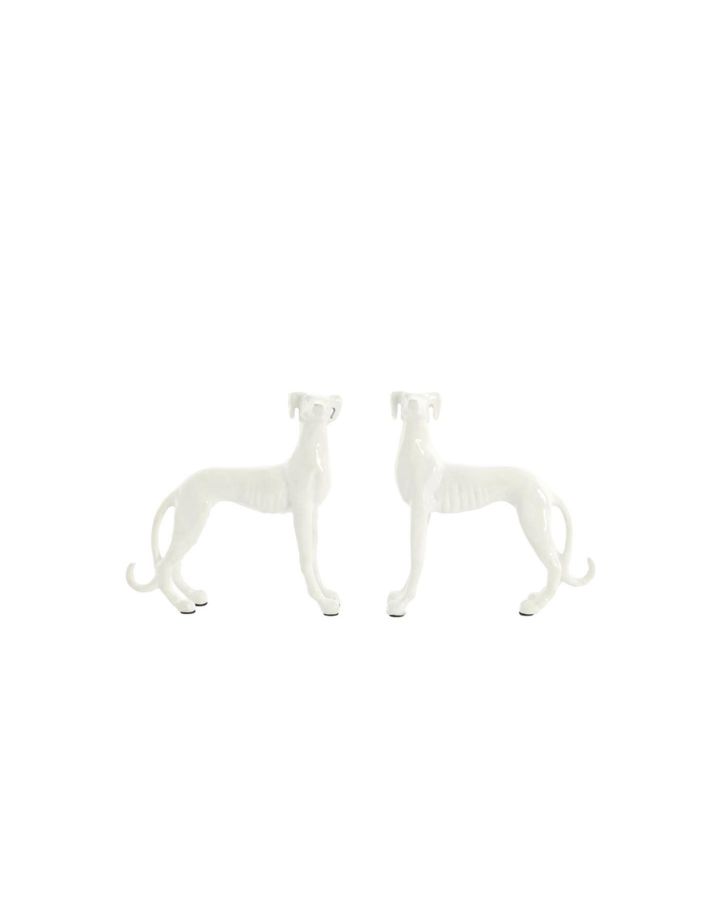 Ornement S/2 17x8x18+17x8x18 cm Chiens Creme
