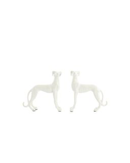 Ornement S/2 17x8x18+17x8x18 cm Chiens Creme