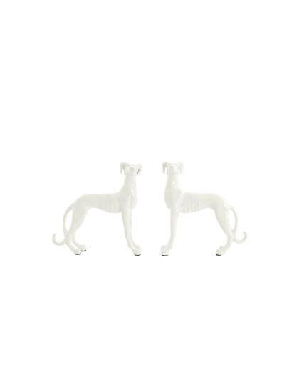 Ornement S/2 17x8x18+17x8x18 cm Chiens Creme