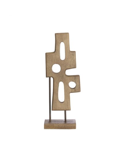 Ornement Sur Pied 19x9,5x45 cm Salio Bois Gris x Marron