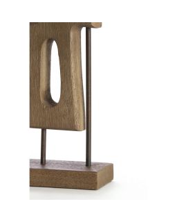 Ornement Sur Pied 19x9,5x45 cm Salio Bois Gris x Marron