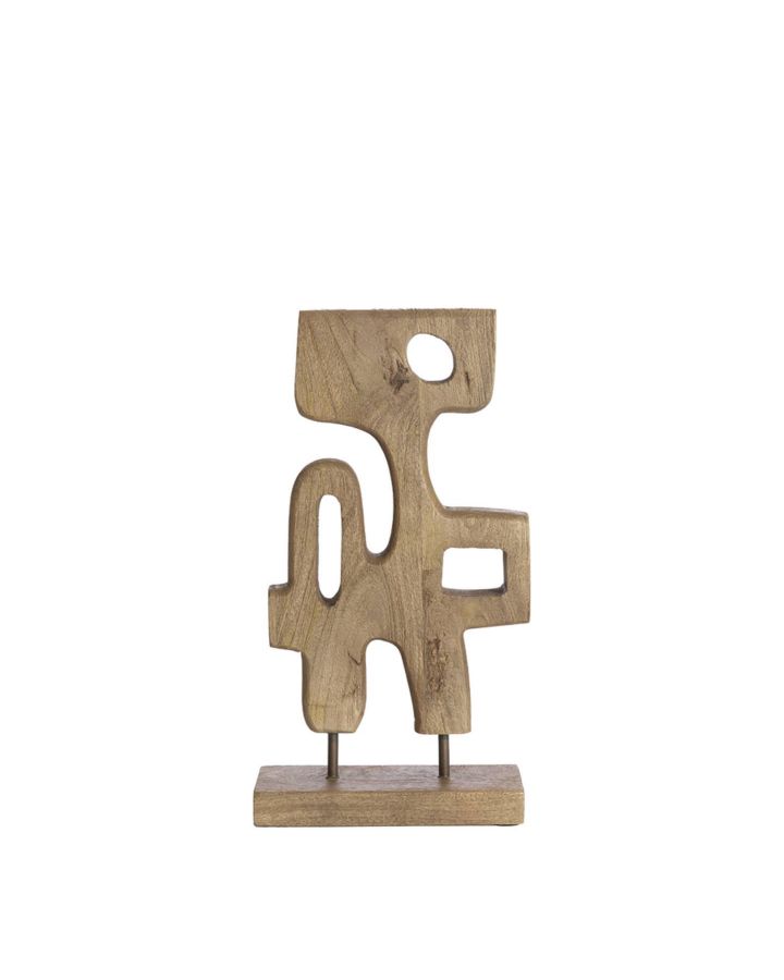 Ornement Sur Pied 20x9,5x38,5 cm Sala Bois Gris x Marron