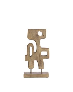 Ornement Sur Pied 20x9,5x38,5 cm Sala Bois Gris x Marron