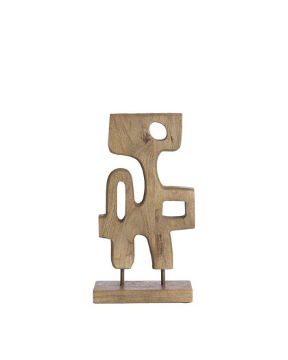 Ornement Sur Pied 20x9,5x38,5 cm Sala Bois Gris x Marron