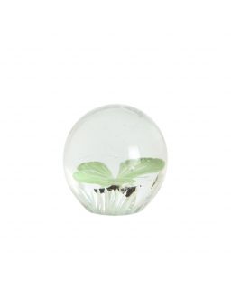 Ornement Ø8x8 cm Papillon Verre Vert