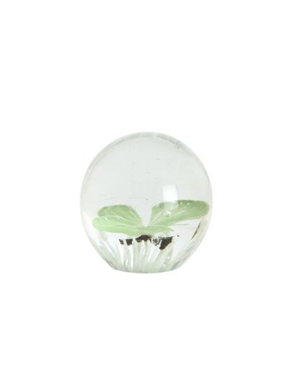 Ornement Ø8x8 cm Papillon Verre Vert