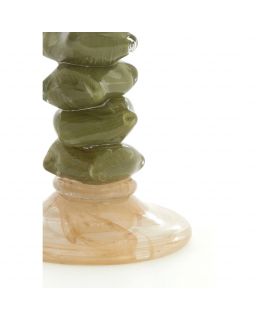 Bougeoir Ø11,5x23 cm Estina Verre Brun+Vert