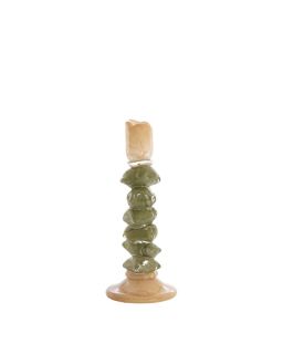 Bougeoir Ø11,5x29,5 cm Estina Verre Brun+Vert