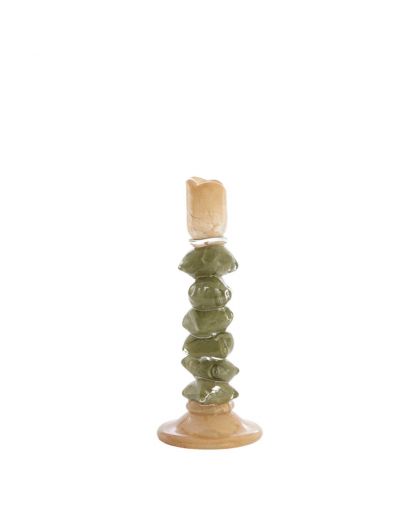 Bougeoir Ø11,5x29,5 cm Estina Verre Brun+Vert