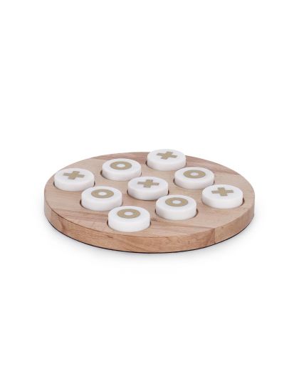 Décor Tris Fortune Nat-Blanc, Taille Ø20X2,5Hcm