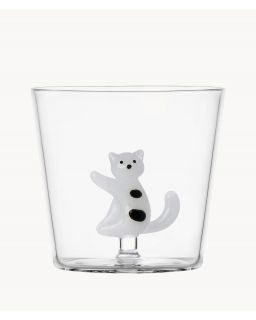 Tabby Cat Tumbler White Cat Black Spots