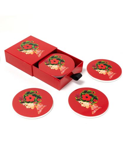 Set De 4 Dessous-De-Verre En Céramique Lotus