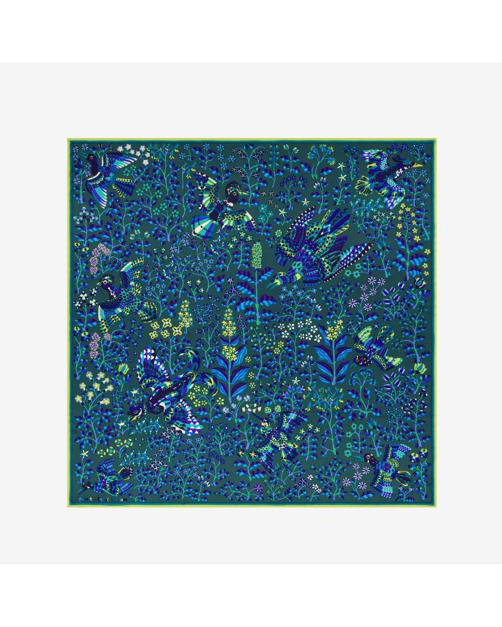 Carre 130 Rene Perrot 52% Silk 48% Modal/52% Soie 48% Modal Emeraude