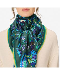 Carre 130 Rene Perrot 52% Silk 48% Modal/52% Soie 48% Modal Emeraude