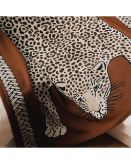 Plaid 130 Leopard 100% Coton Beige