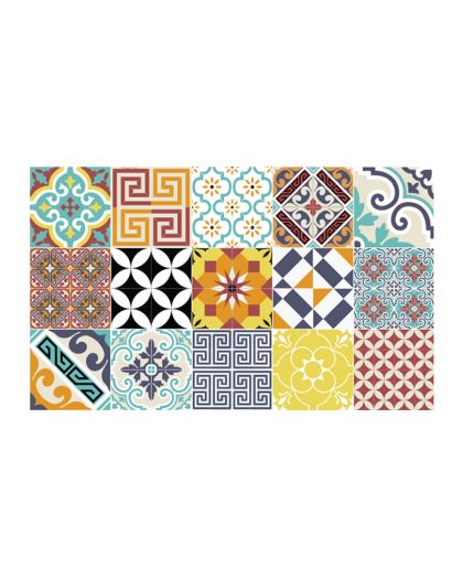 Tapis Vinyl Collection Eclectic Patchwork Multi Color 135/230