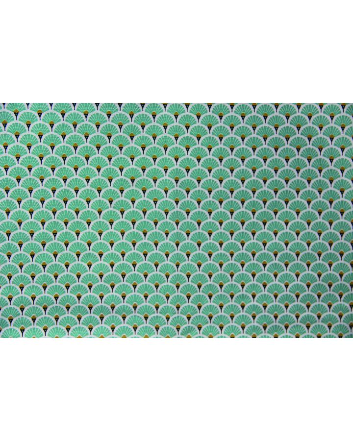 Nappe Plastifiee Eventail Turquoise 150X150