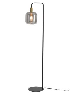 Lampadaire Ø28X155 Cm Lekar Bronze Antique+Verre Fumé