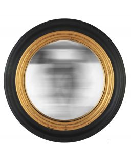 Miroir RondConvexe Noir/Or Diam 50