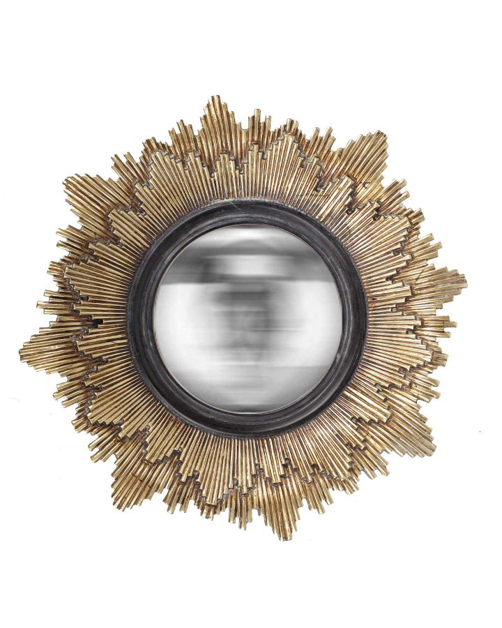 Miroir Leonie Soleil Convexe Noir/Dore 20Cm H18S0045Gb